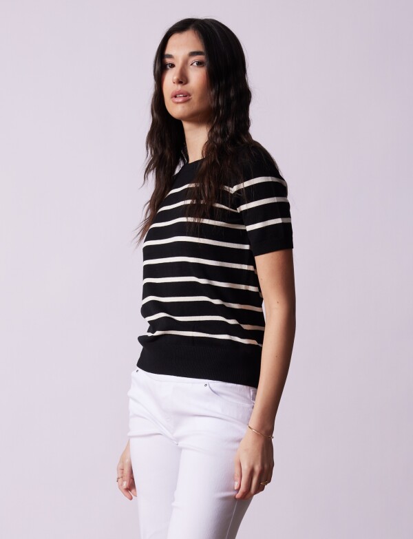 Buzo Lineas NEGRO/BEIGE