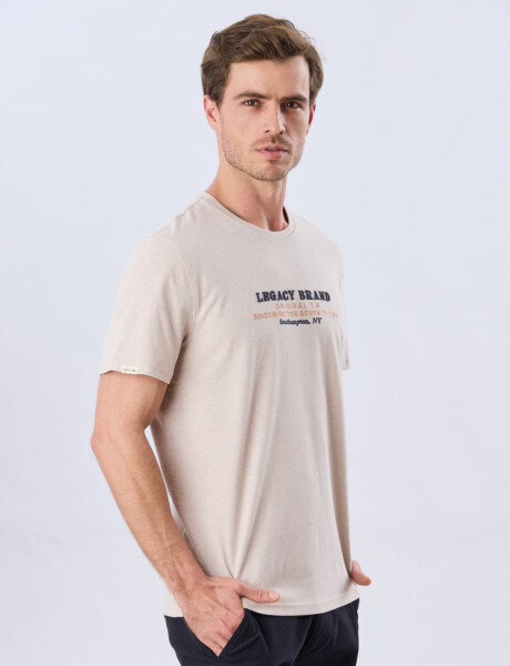 REMERA ESTAMPADA DE ALGODÓN Beige
