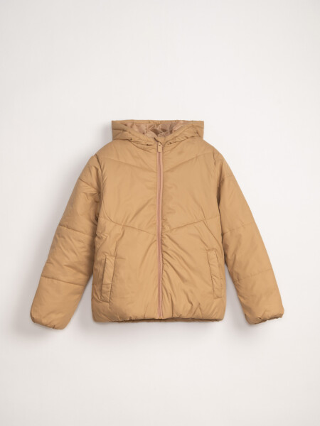 Campera abrigo capitoneada Tostado