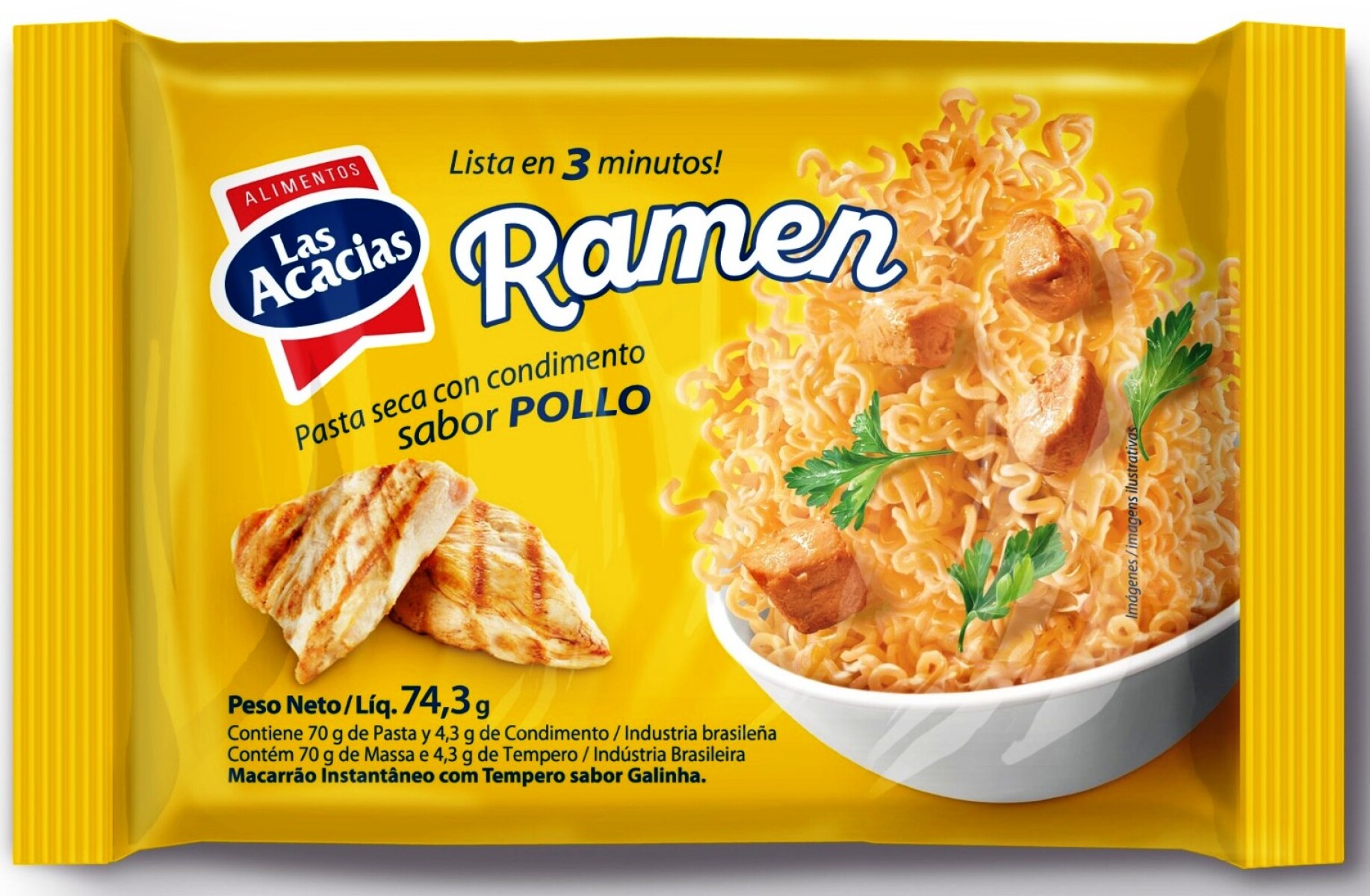 PASTA INSTANTANEA LAS ACACIAS 74.3G POLLO 