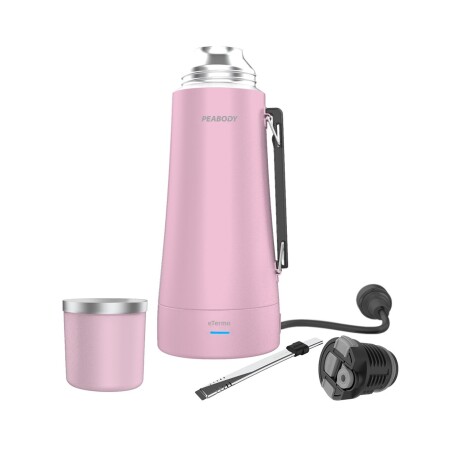 Termo eléctrico Peabody E-Termo 1L 700W con mate y bombilla Rosa