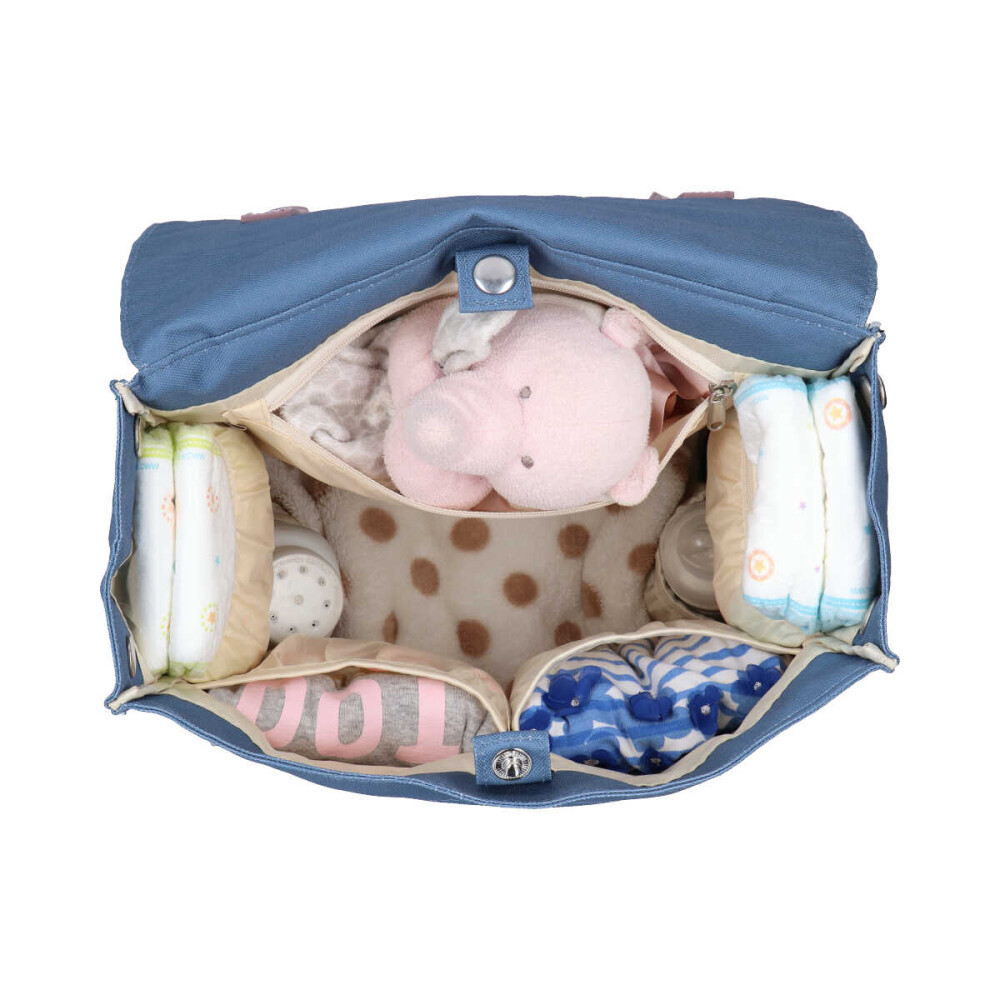 bolso y mochila maternal heine bolsillo azul interior 