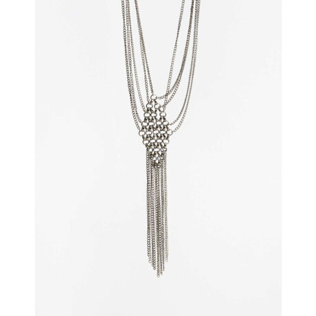 Collares Largos Mesh Plateado Antique Silver