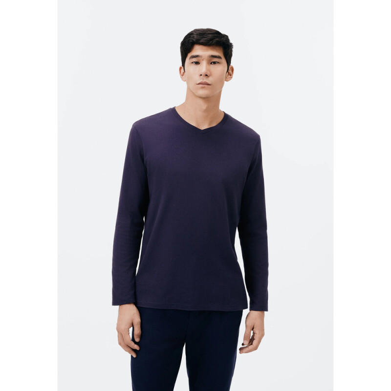 CAMISETA ML MASC AZUL ESCURO