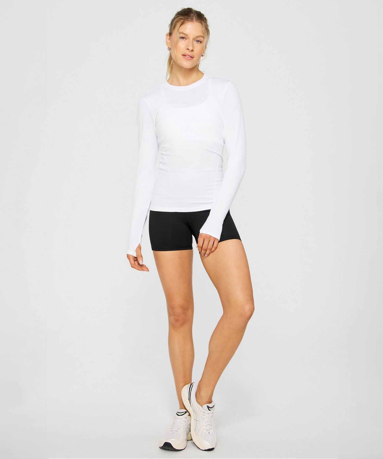 Polo Manga Larga Feather Tech+ Long-Sleeve Top Mujer Classic White