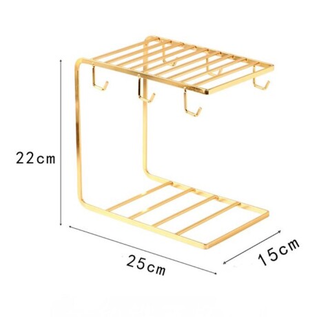 Soporte Para Tazas De Té O Café Acero Dorado 25cm x 15cm x 22cm Soporte Para Tazas De Té O Café Acero Dorado 25cm x 15cm x 22cm