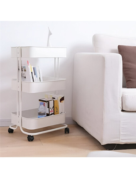 CARRITO MULTIUSO HIERRO 44.5x30.5x75CM BLANCO CARRITO MULTIUSO HIERRO 44.5x30.5x75CM BLANCO