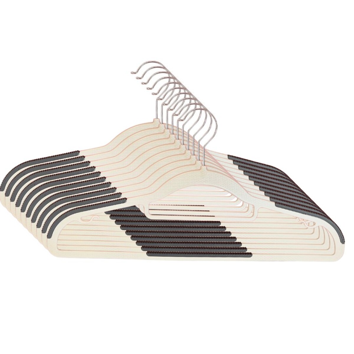 Percha Plástica X10 Antideslizante Colgar Ropa Pantalón 