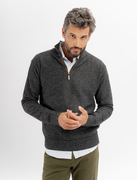Buzo medio cierre Álamo gris oscuro