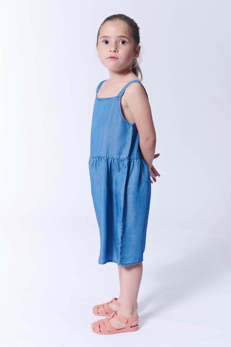 Vestido lyocell tirantes Azul