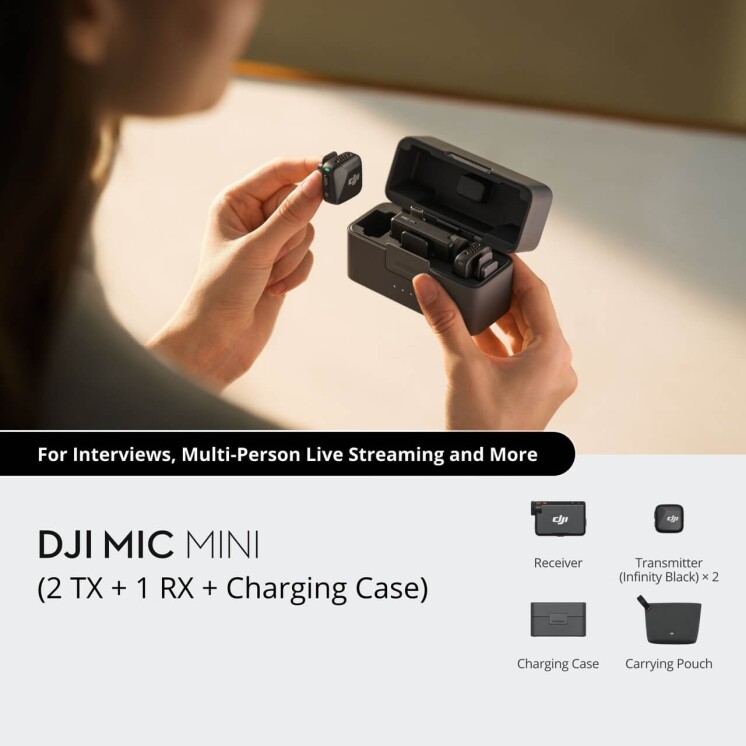 Micrófono Inalámbrico DJI Mic Mini (2 TX + 1 RX + Estuche de carga) Micrófono Inalámbrico DJI Mic Mini (2 TX + 1 RX + Estuche de carga)
