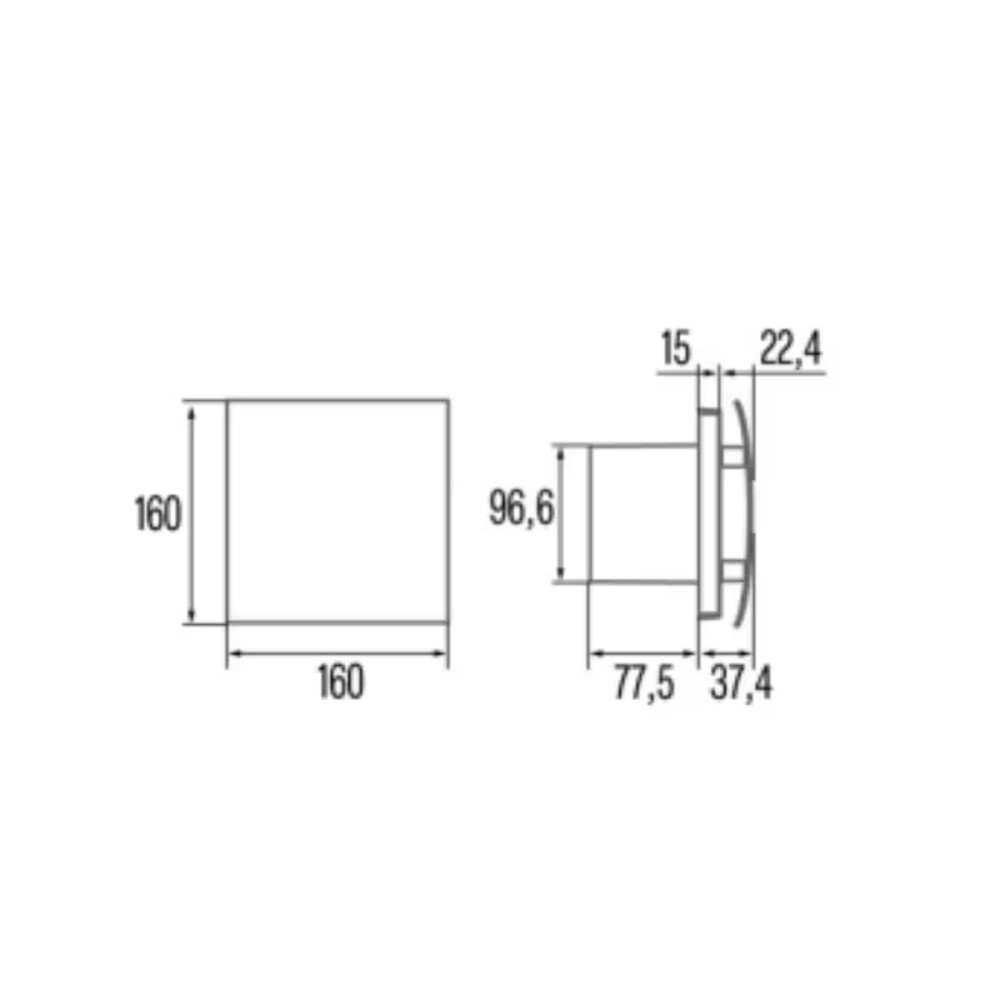 Extractor de baño UC-10 Std. Inox Silentis 10w Extractor De Baño Uc-10 Std. Inox Silentis 10w