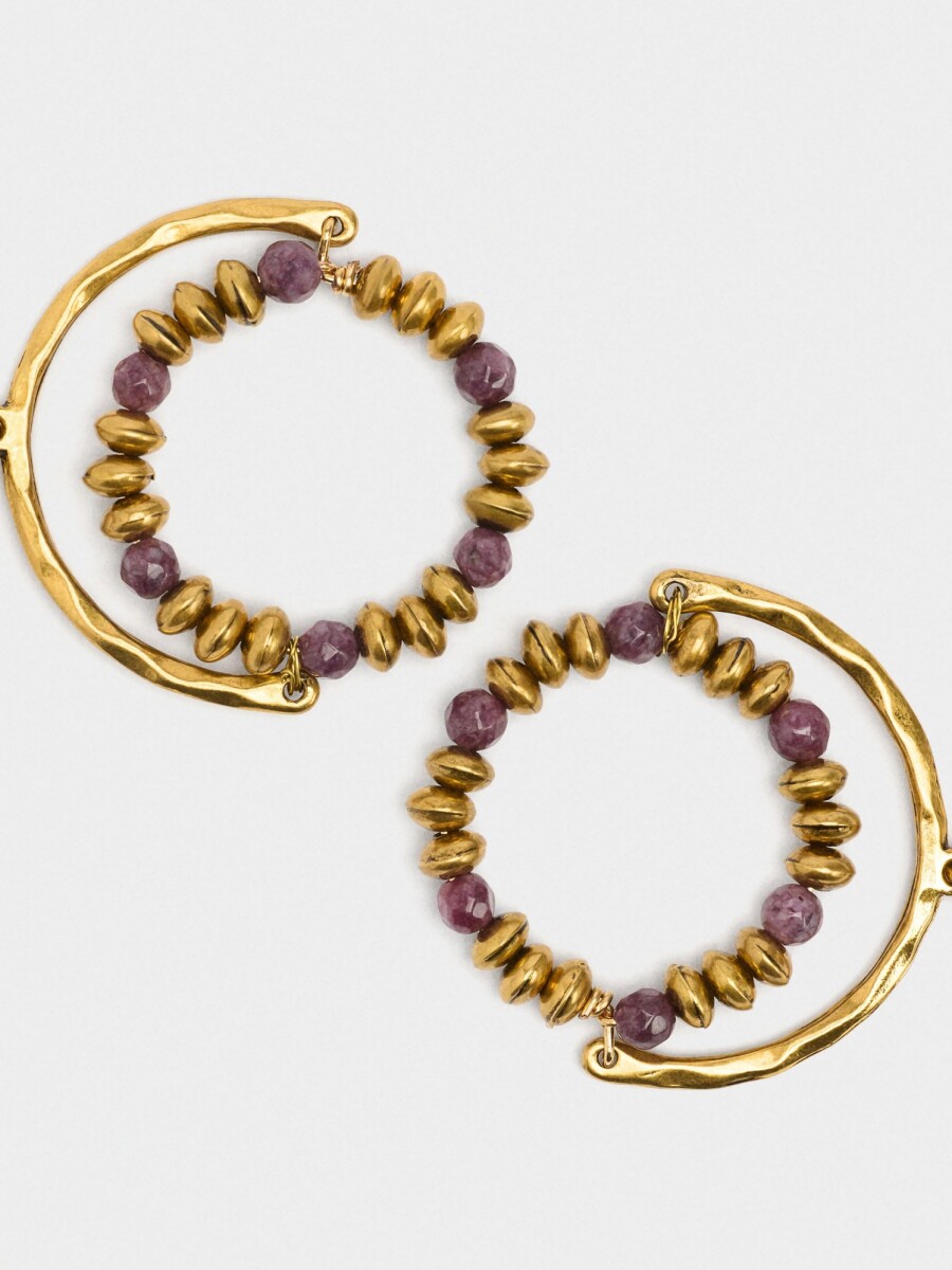 Pendientes De Arco Con Aro violeta