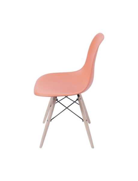 SILLA EAMES COMEDOR CON BASE EN MADERA NARANJA SILLA EAMES COMEDOR CON BASE EN MADERA NARANJA