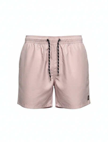 Short de baño liso rosa