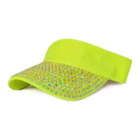 Visera Fluo con Brillos Amarilla