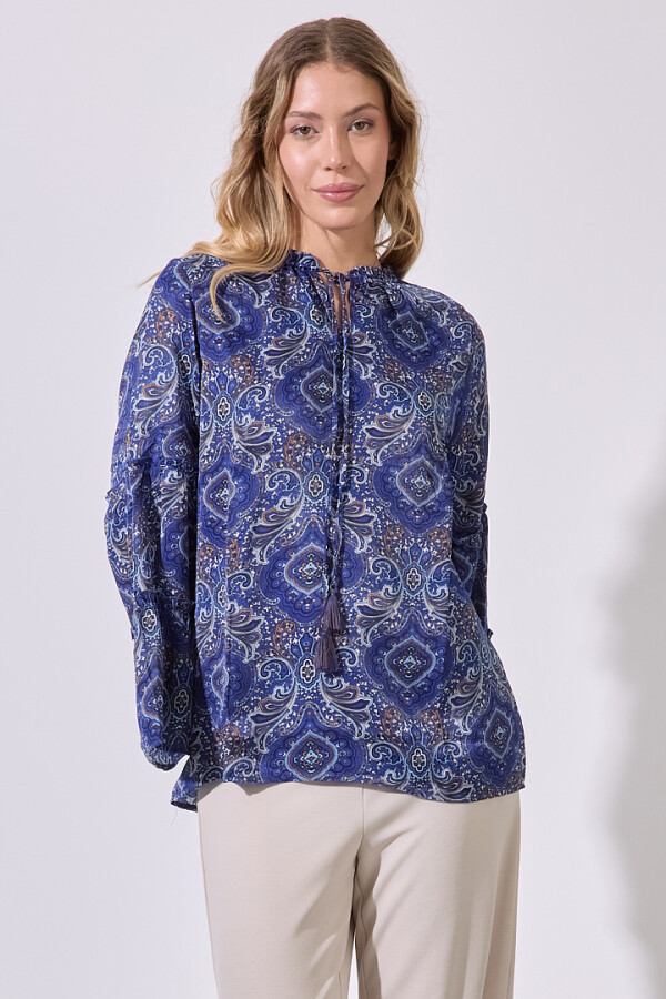 Blusa Arabescos AZUL/MULTI