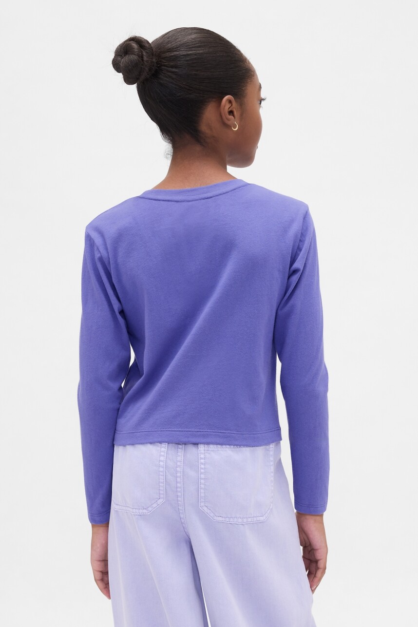 Remera Logo Gap Manga Larga Niña Blue Iris 2