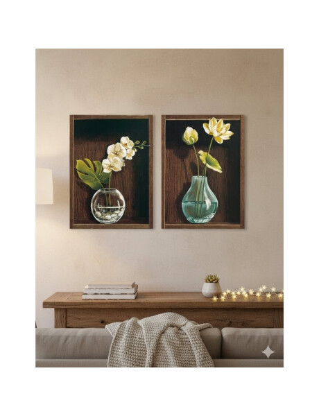 CUADRO CANVAS 30x40cm JARRÓN VIDRIO CUADRO CANVAS 30x40cm JARRÓN VIDRIO