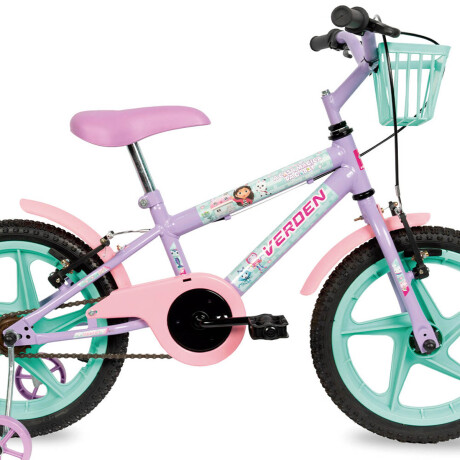 Bicicleta Verden Gabbys Dollhouse Infantil Rod 16 Lila