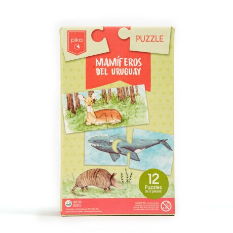 PUZZLE MAMÍFEROS DEL URUGUAY CARTON 12 PUZZLES DUO
