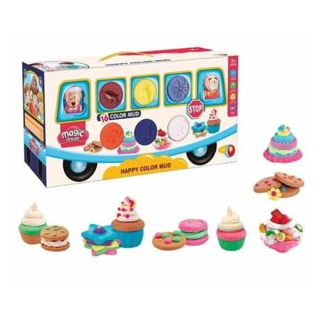 Set de Masas de Moldear para Formar Comida en Valija Bus 001