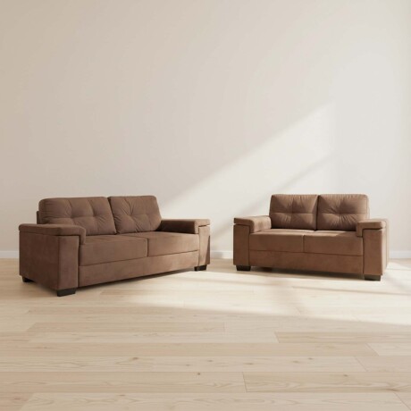 JUEGO DE SILLONES TELA LUARES CHOCOLATE 3 + 2 CUERPOS