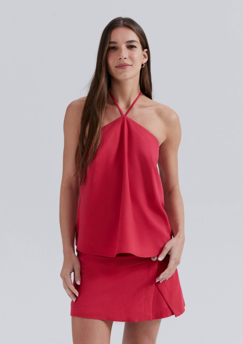 CAMISETA REGATA FEM - ROJO/AZUL MARINO/BLANCO 
