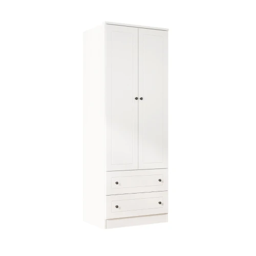 Ropero Americano PLUS 2 puertas + 2 Cajones - 100%MDF Blanco