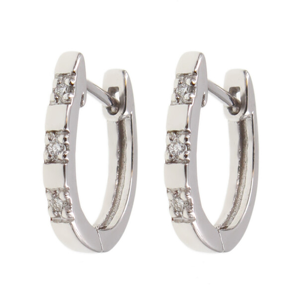 Caravanas Jazmín en oro blanco 18k con brillantes Caravanas Jazmín en oro blanco 18k con brillantes