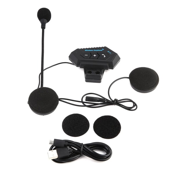 Intercomunicador Motos Auriculares Manos Libres Bt Casco Variante Color Negro