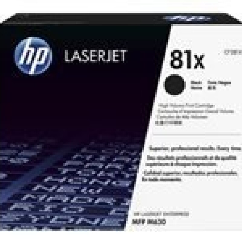 HP 81X - Alto rendimiento - negro - original - LaserJet - cartucho de tóner (CF281X) - para LaserJet M605; LaserJet Enterprise M HP 81X - Alto rendimiento - negro - original - LaserJet - cartucho de tóner (CF281X) - para LaserJet M605; LaserJet Enterprise M