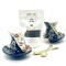 Set de té para dos personas cerámica Negro con blanco