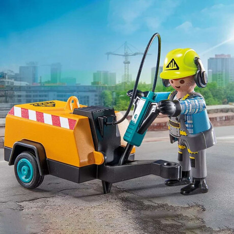Obrero Con Martillo Demoledor Playmobil 14 Piezas
