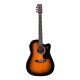 Guitarra Electroacústica Memphis 964 con ecualizador de 4 bandas y cuerdas de acero Sunburst