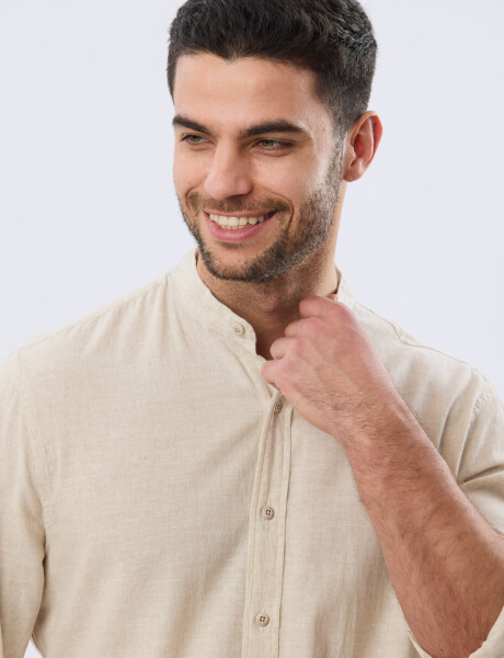 CAMISA LISA DE LINO CUELLO MAO Arena