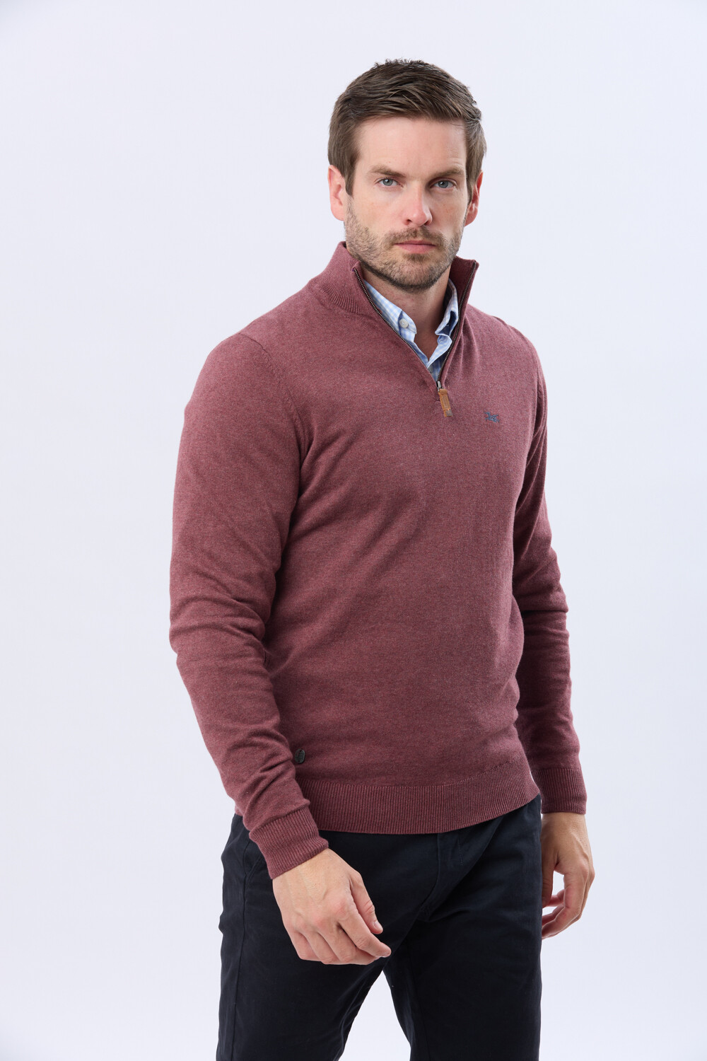 BUZO TEJIDO DE ALGODÓN Bordo