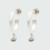 Caravanas medio aro MOON de plata 925 con brillantes Caravanas medio aro MOON de plata 925 con brillantes