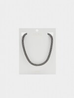 Collar Tubular De Cristales plateado