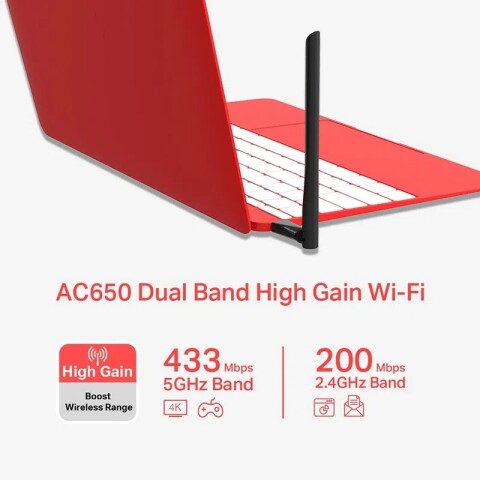 Tarjeta Red USB Mercusys AC650 High Gain Unica