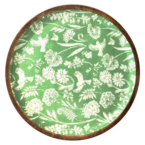 Plato de Madera de 23,5 cm - Varios Diseños Pajaros Verde