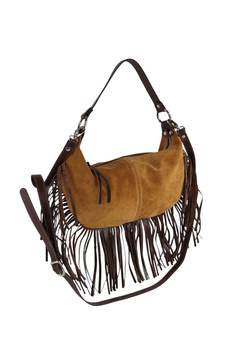 Cartera con flecos Tostado