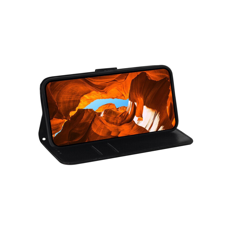 Flip cover Xiaomi Redmi A3 diseño floral tornasol negro Flip Cover Xiaomi Redmi A3 Diseño Floral Tornasol Negro