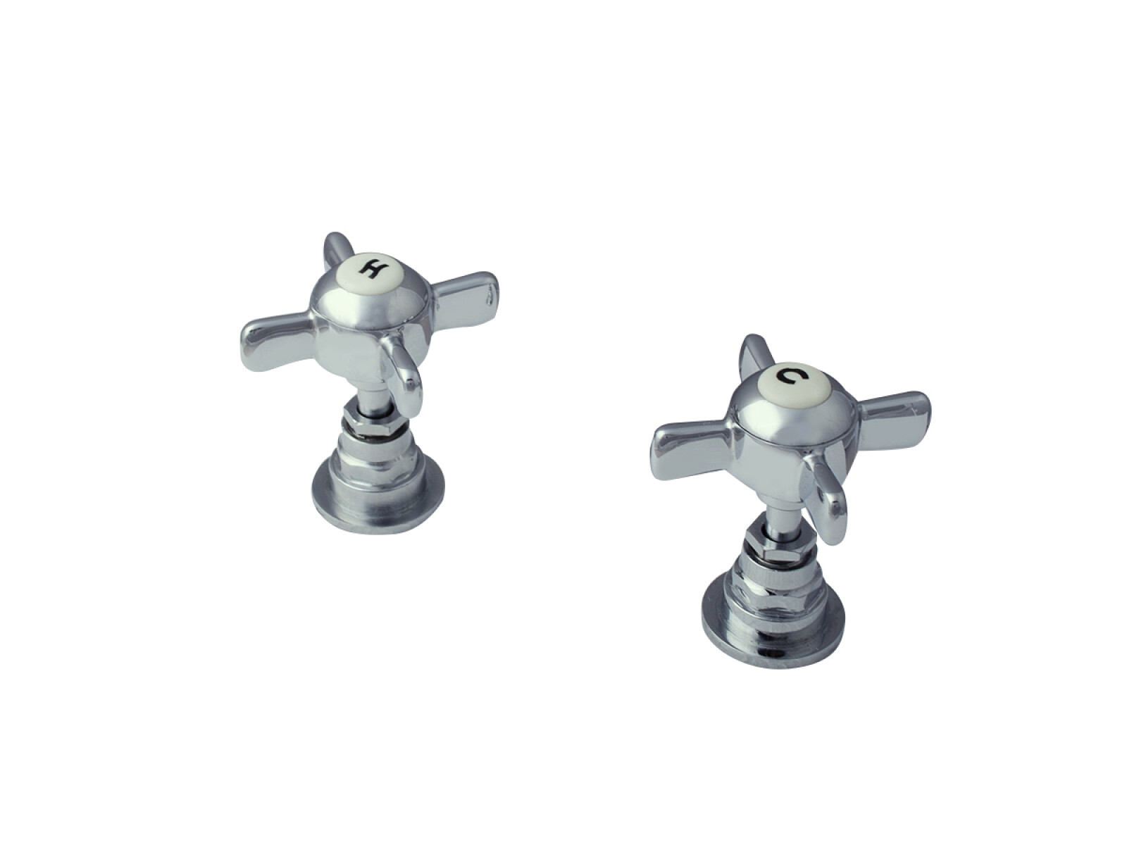 Volantes Metalicos Cromados Para Griferia De Baño Par Piezas 