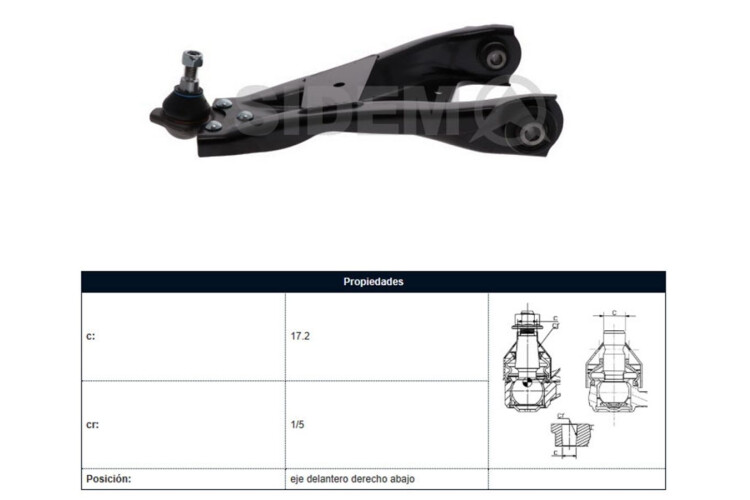 Parilla De Suspension Del Renault Duster/Oroch/Captur 11-25 Der Parilla De Suspension Del Renault Duster/Oroch/Captur 11-25 Der