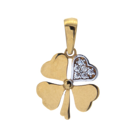 Dije de oro 18 ktes con circonias, TRÉBOL. Dije de oro 18 ktes con circonias, TRÉBOL.