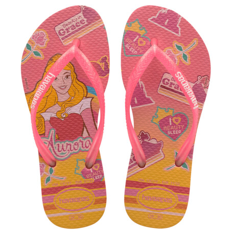 Sandalias Infantiles Havaianas Kids Slim Princes Rosa - Dorado