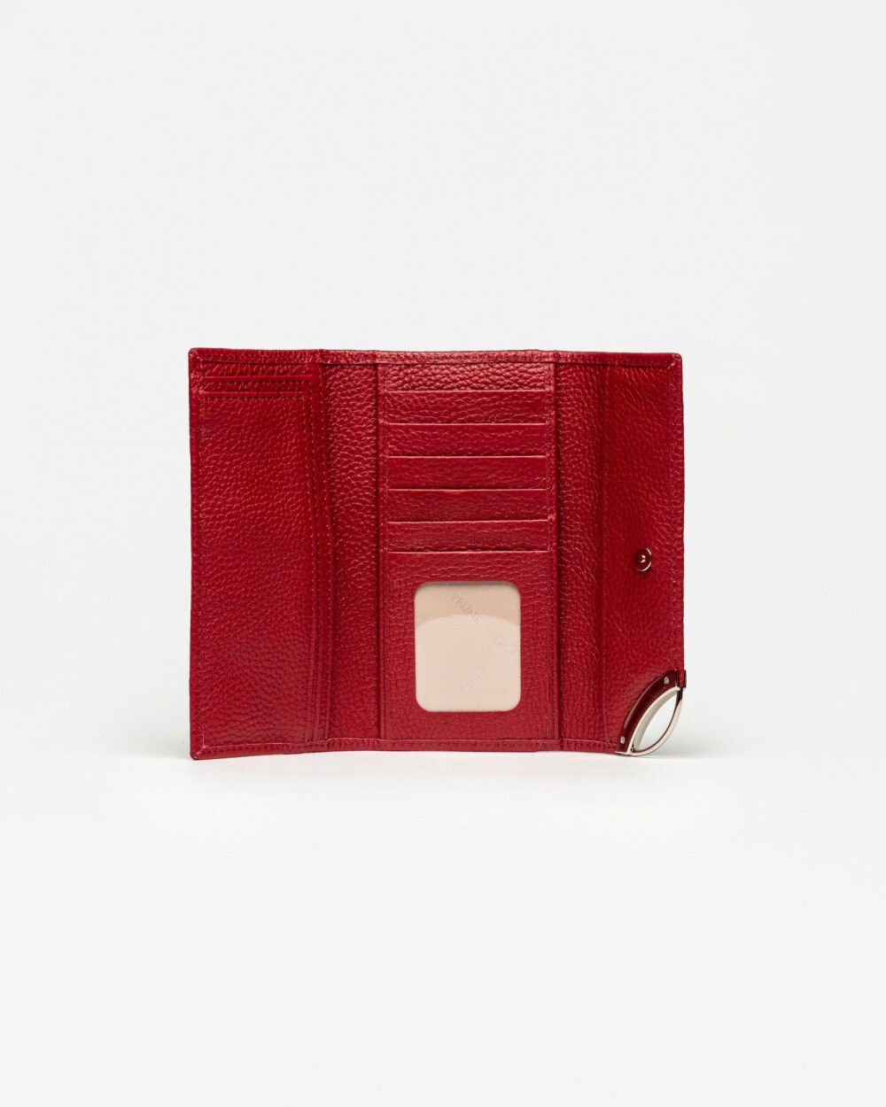 Billetera Katy en cuero graneado Rojo