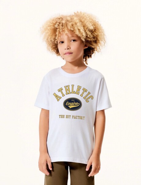 CAMISETA DE NIÑO MANGA CORTA ESTAMPADA BLANCO