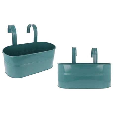 Maceta oval de metal con gancho Maceta oval de metal con gancho
